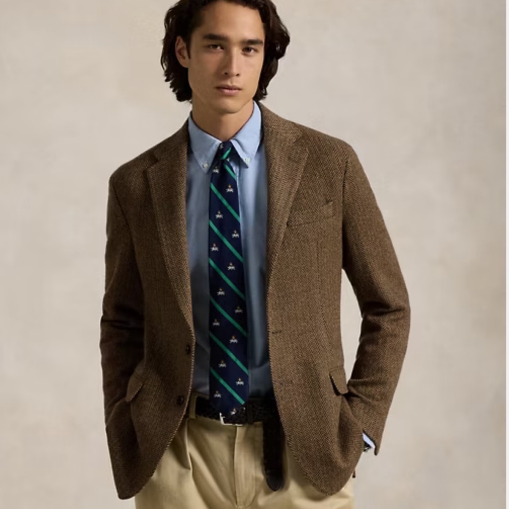 RALPH LAUREN Tan Wool Suit 44R Blazer $300 lcsr EUC